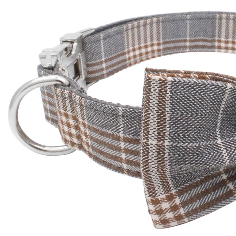 YOY Soft Comfortable Adjustable Pet Collar with Bowtie, Heavy Duty Dog Collar and Leash Set for Small Medium Large Dogs Cats, Puppy Grooming Doggy Accessories, Length 12" - 16" - Image 5